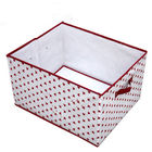 جعبه ذخیره سازی بدون بسته بندی بافته شده PP با پوشش، نقاط قرمز سفید چاپ شده نصب شده است