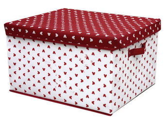 جعبه ذخیره سازی بدون بسته بندی بافته شده PP با پوشش، نقاط قرمز سفید چاپ شده نصب شده است