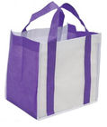 کیسه های قابل استفاده مجدد بدون کیسه های بافته شده هدایای تبلیغاتی در بنفش سبز